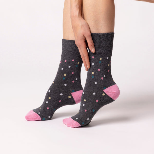3 Pairs Ladies Cotton Socks - Speckled