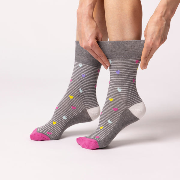 3 Pairs Ladies Colourburst Cotton Socks - Sweetheart