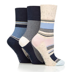 Load image into Gallery viewer, 3 Pairs Ladies Cotton Socks - Sherbet Stripe
