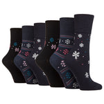 Load image into Gallery viewer, 6 Pairs Ladies Cotton Socks - Snowflake
