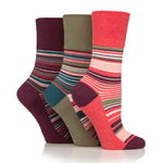 Load image into Gallery viewer, 3 Pairs Ladies Cotton Socks - Wilderness Stripe
