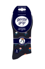 Load image into Gallery viewer, 6 Pairs Ladies Graceful Garden Cotton Socks -  Black/Navy Mix
