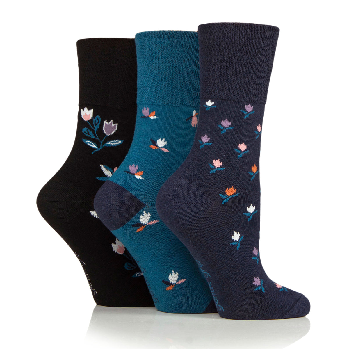 3 Pairs Ladies Cotton Socks - Graceful Garden