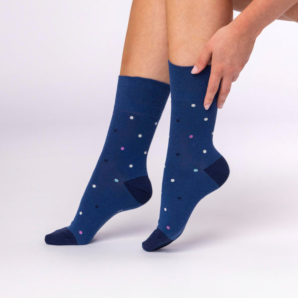 3 Pairs Ladies Cotton Socks - Eclipse Polka Dot