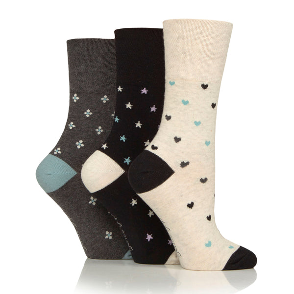 3 Pairs Ladies Cotton Socks - Micro Pattern