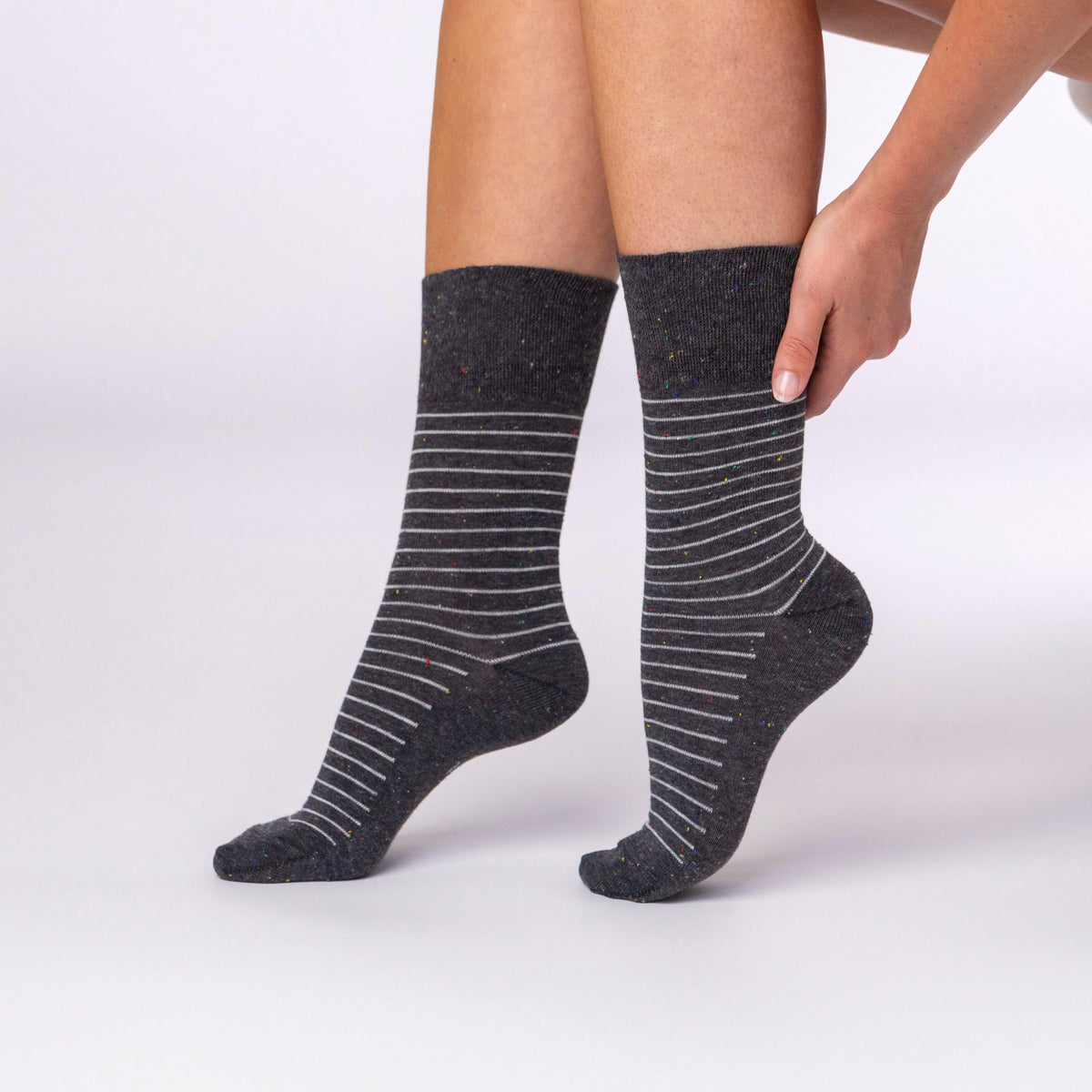 3 Pairs Ladies Cotton Socks - Nepp Charcoal