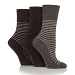 Load image into Gallery viewer, 3 Pairs Ladies Cotton Socks - Nepp Charcoal
