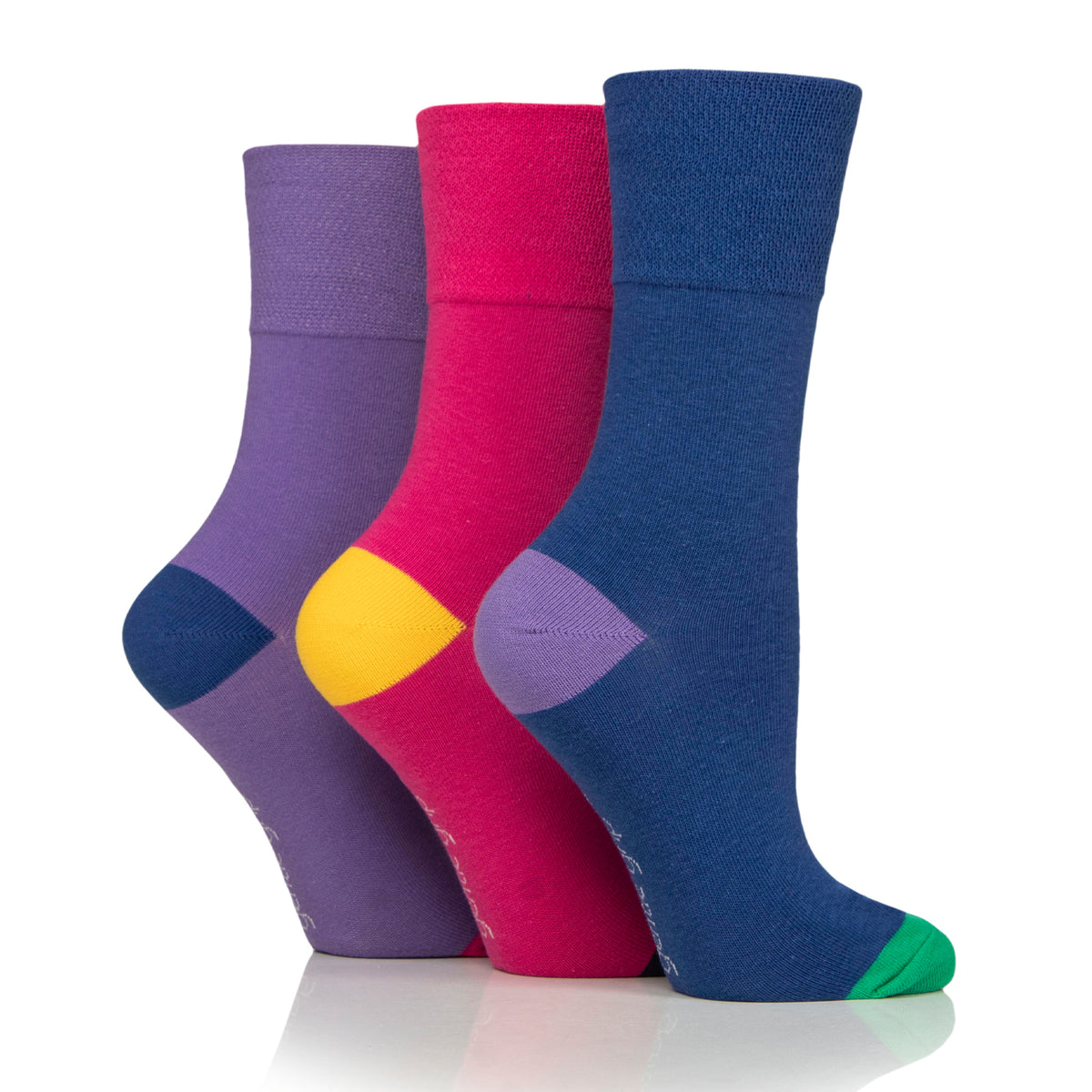 3 Pairs Ladies Colourburst Cotton Socks - Colour Hybrid