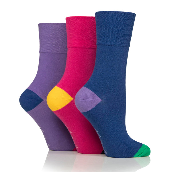 3 Pairs Ladies Colourburst Cotton Socks - Colour Hybrid