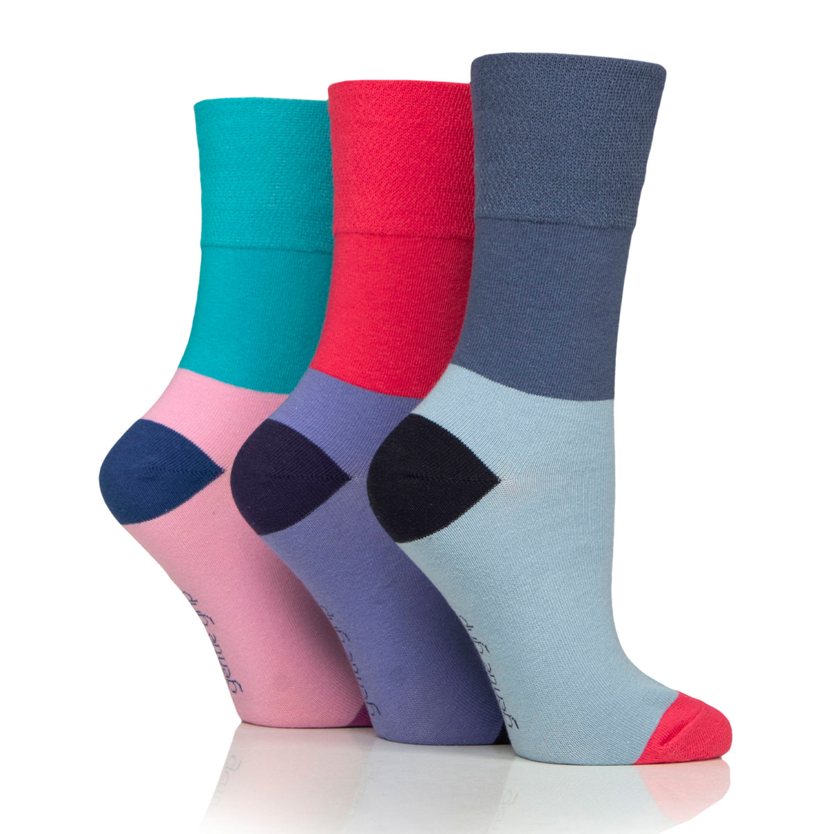 3 Pairs Ladies Colourburst Cotton Socks - Colour Hybrid mix
