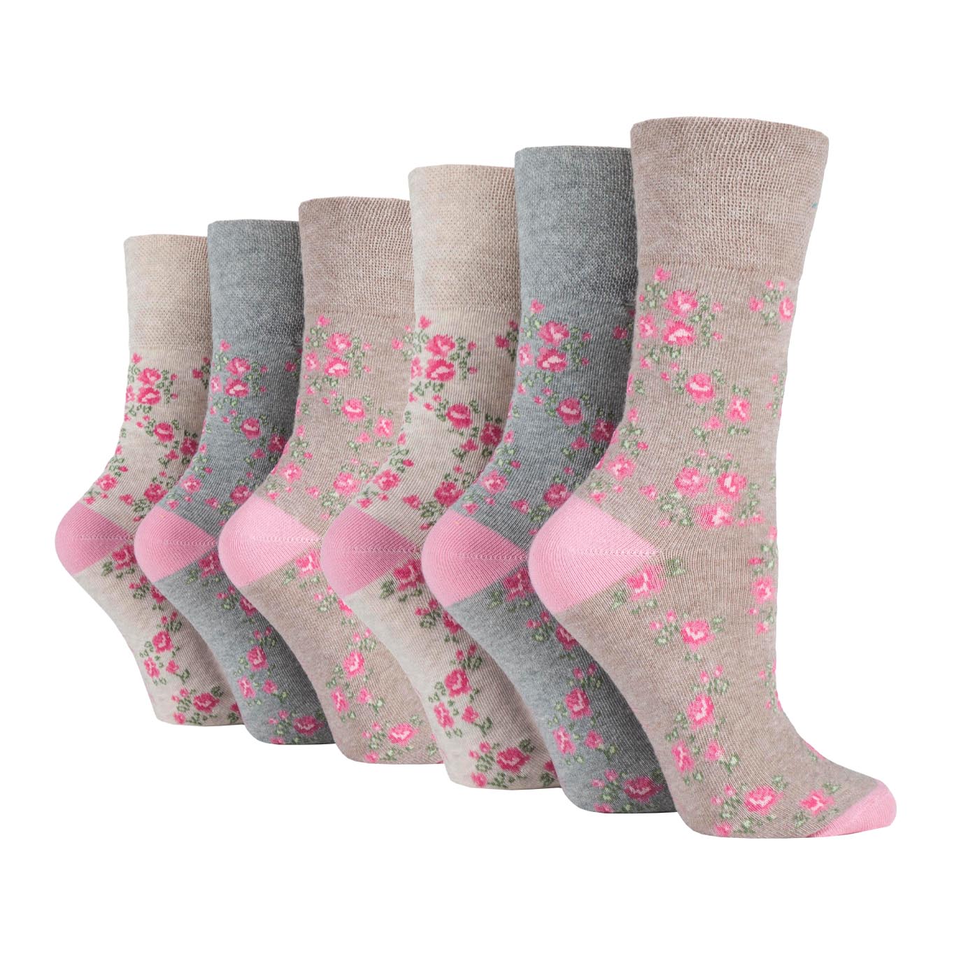 6 Pairs Men's Cotton Socks - Vintage Rose