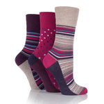 Load image into Gallery viewer, 3 Pairs Ladies Cotton Socks - Neutral/Pink
