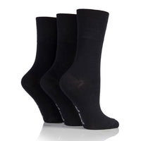 3 Pairs Ladies Bamboo Socks - Black