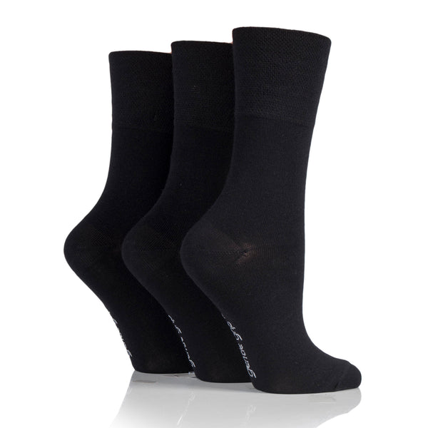 3 Pairs Ladies Bamboo Socks - Black