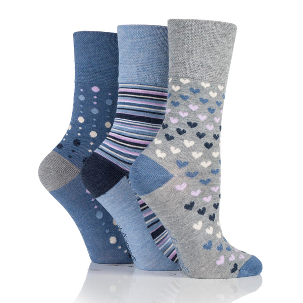 3 Pairs Ladies Bamboo Socks - Denim