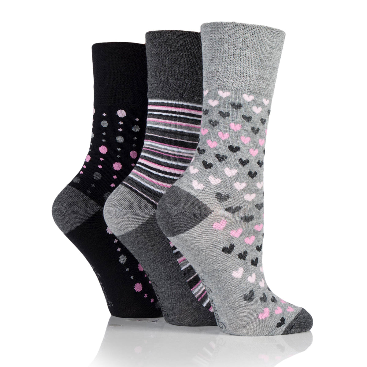 3 Pairs Ladies Bamboo Socks - Grey