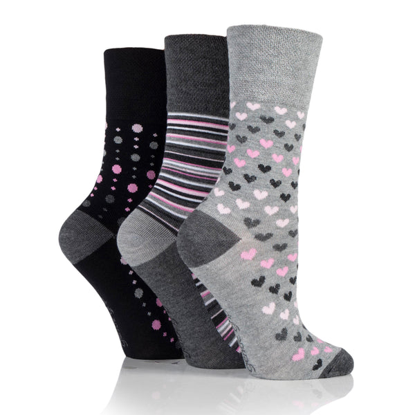 3 Pairs Ladies Bamboo Socks - Grey