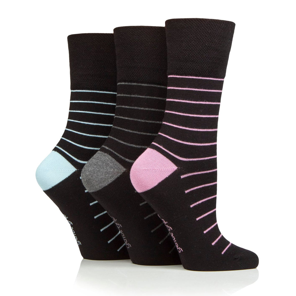 3 Pairs Ladies Bamboo Socks - Minimal Stripe