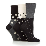 Load image into Gallery viewer, 3 Pairs Ladies Bamboo Socks - Mono Spots
