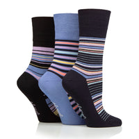 3 Pairs Ladies Bamboo Socks - Stripey Array