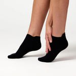 Load image into Gallery viewer, 3 Pairs Ladies Cotton Trainer Socks - Black
