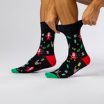 Load image into Gallery viewer, 3 Pairs Men's Fun Feet Christmas Socks - Holly Mix
