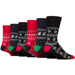 Load image into Gallery viewer, 6 Pairs Men&#39;s Fun Feet Christmas Socks - Fairisle
