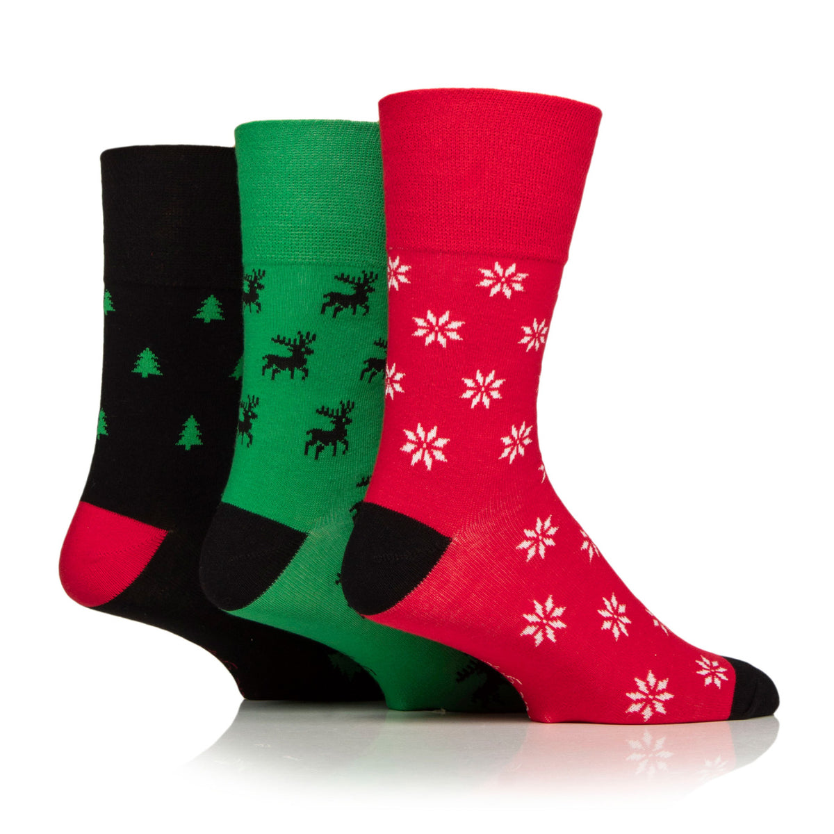 3 Pairs Men's Fun Feet Christmas Socks - Festive Icons
