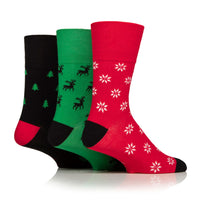 3 Pairs Men's Fun Feet Christmas Socks - Festive Icons