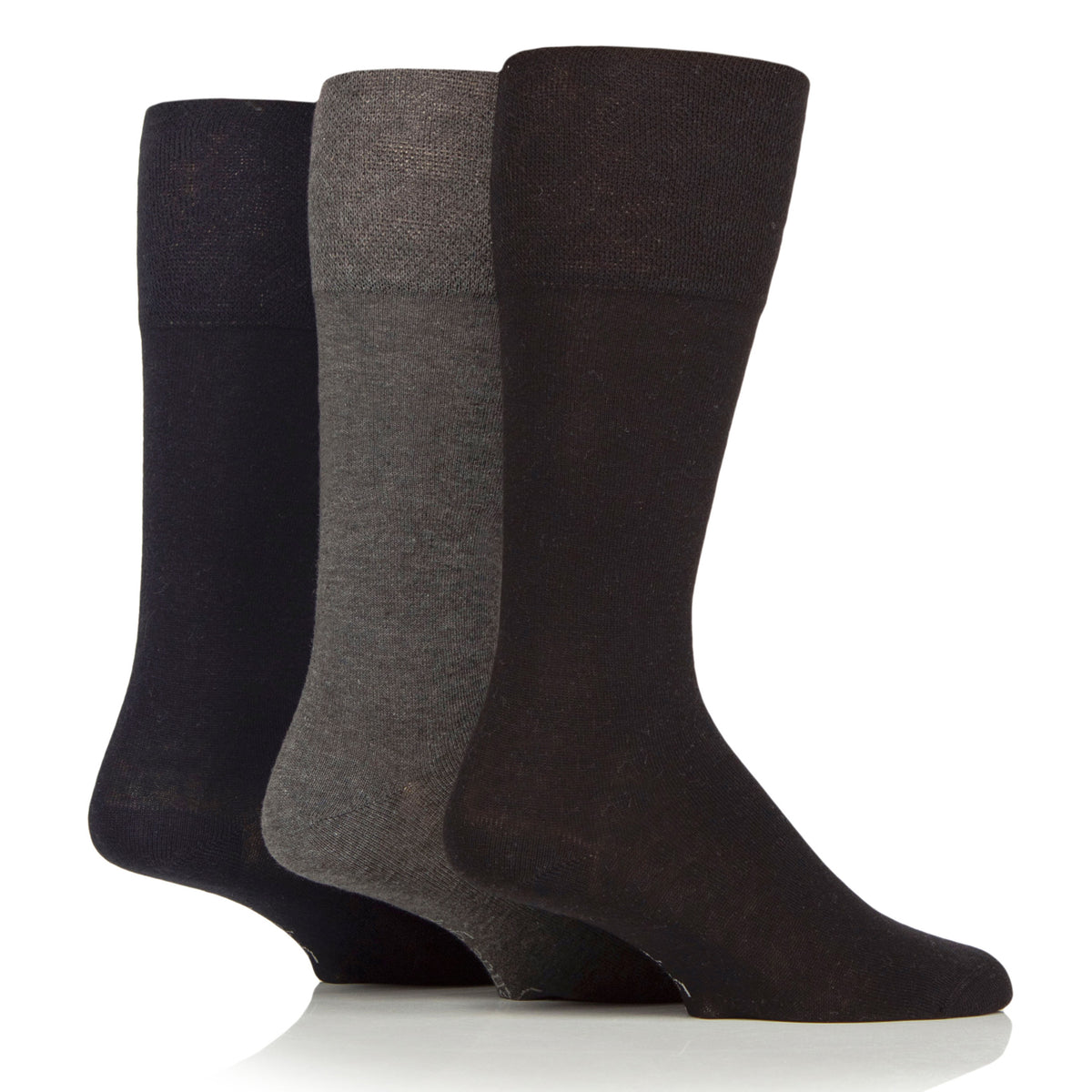 3 paires de chaussettes en coton pour homme, longueur sous le genou, noires