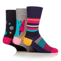 3 Pairs Men's Colourburst Cotton Socks - Vibrant