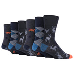 Load image into Gallery viewer, 6 Pairs Men&#39;s Fun Feet Cotton Socks - Highlands Escape
