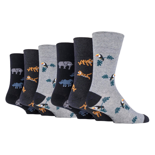 6 Pairs Men's Fun Feet Cotton Socks - Born Free