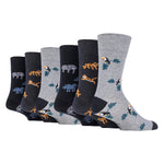 Load image into Gallery viewer, 6 Pairs Men&#39;s Fun Feet Cotton Socks - Born Free
