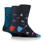 Charger l'image dans la galerie, Lot de 3 paires de chaussettes amusantes en coton pour homme - Véhicules
