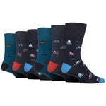 Load image into Gallery viewer, 6 Pairs Men&#39;s Fun Feet Cotton Socks - Vehicles
