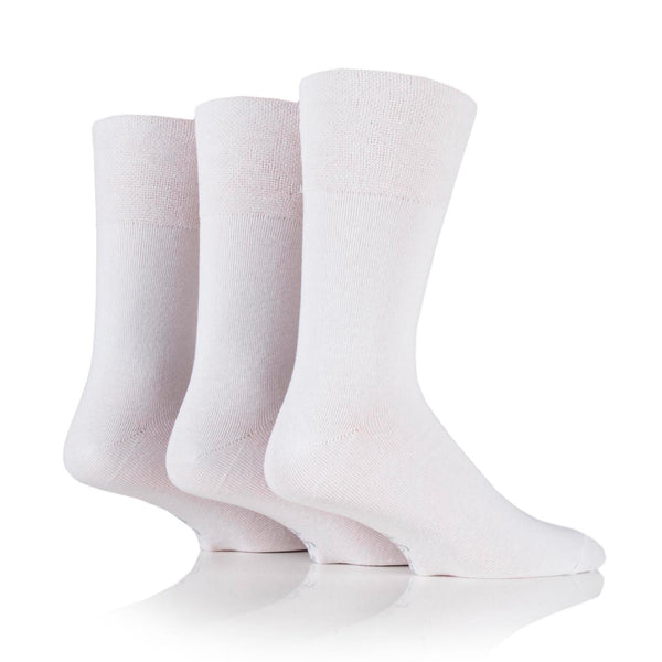 3 Pairs Men's Bigfoot Cotton Socks - White