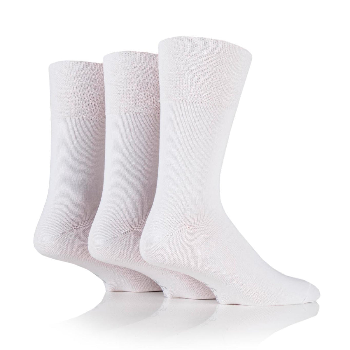 3 Pairs Men's Plain Cotton Socks - White