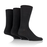 3 Pairs Men's Bigfoot Cotton Socks - Plain Black