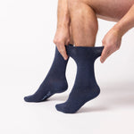 Load image into Gallery viewer, 3 Pairs Men's Plain Cotton Socks - Blue Mix
