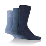 Load image into Gallery viewer, 3 Pairs Men's Bigfoot Cotton Socks - Blue Mix
