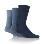 Load image into Gallery viewer, 3 Pairs Men's Plain Cotton Socks - Blue Mix
