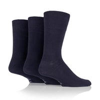 3 Pairs Men's Plain Cotton Socks - Navy