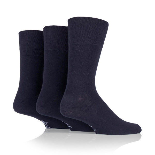 3 Pairs Men's Plain Cotton Socks - Navy