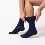 Load image into Gallery viewer, 3 Pairs Men's Plain Cotton Socks - Navy
