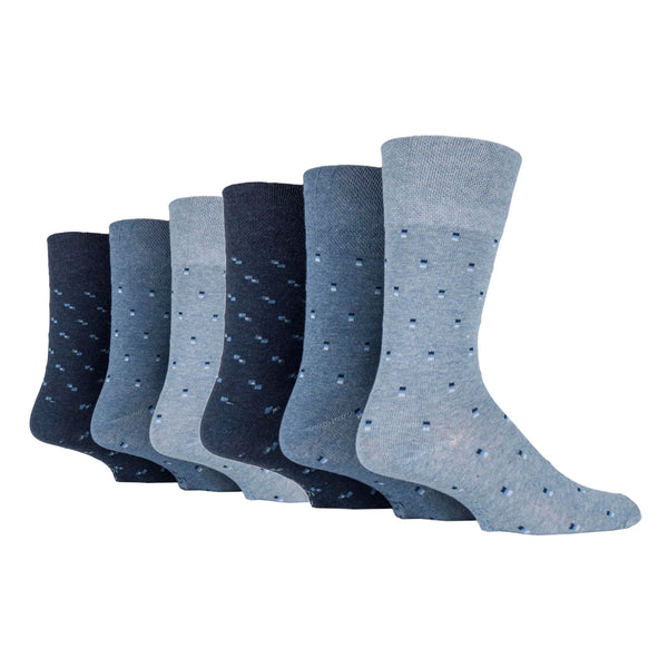 6 Pairs Men's Cotton Socks - Suit Sock Blue