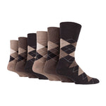 Load image into Gallery viewer, 6 Pairs Men&#39;s Bigfoot Cotton Socks - Argyle Neutrals
