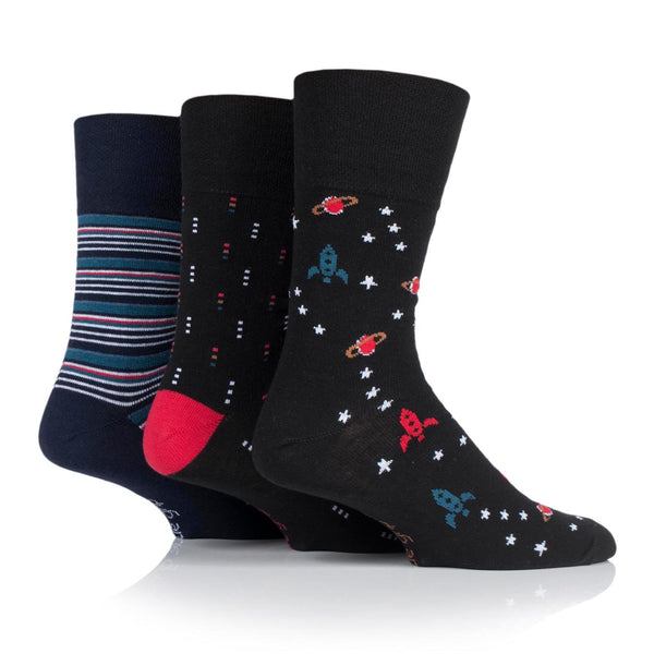 3 Pairs Men's Cotton Socks - Astronomy