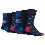 Load image into Gallery viewer, 6 Pairs Men&#39;s Cotton Socks - Nautical
