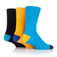 3 Pairs Men's Colourburst Cotton Socks - Modern Hue